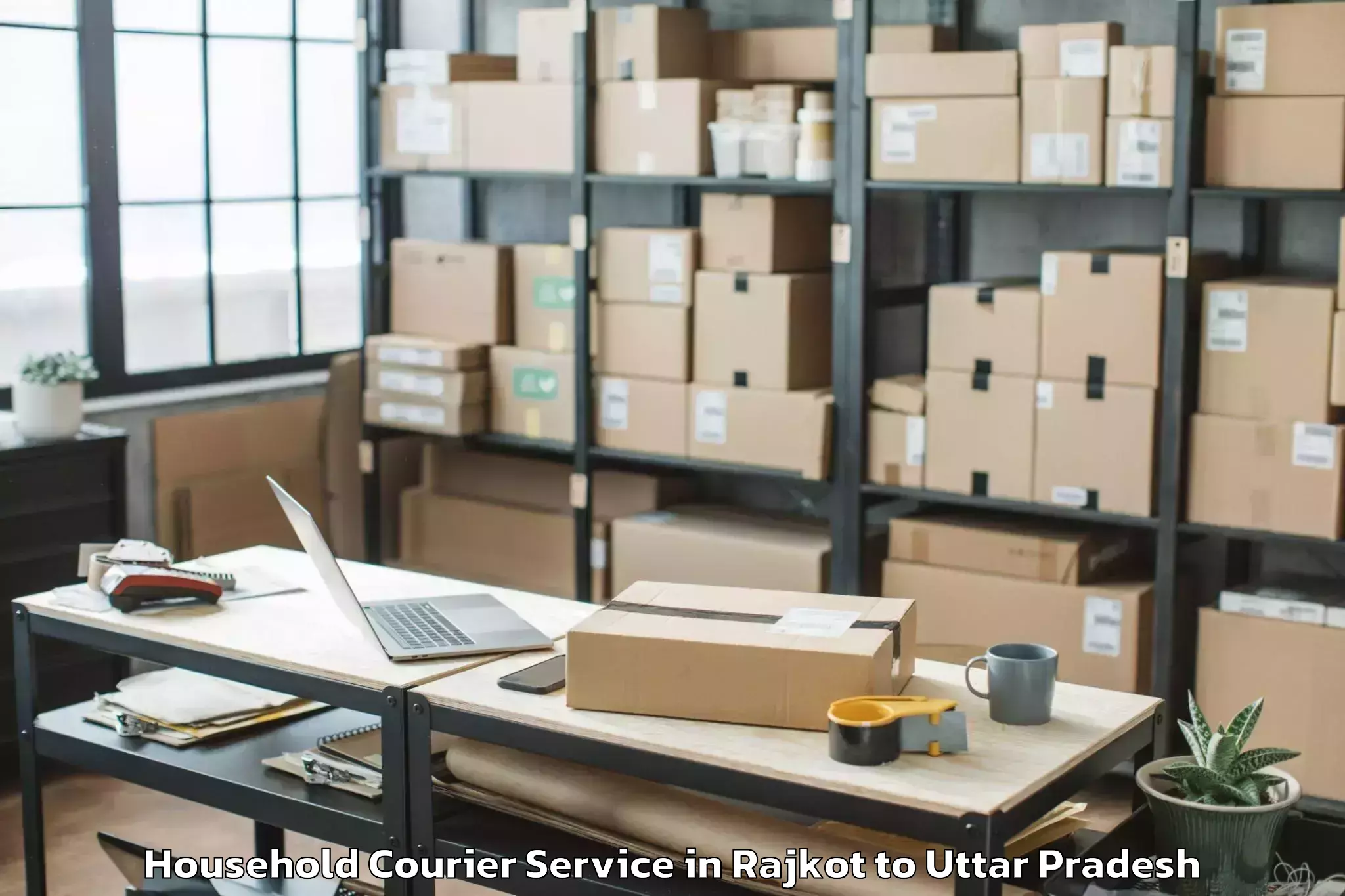 Efficient Rajkot to Bidhuna Household Courier